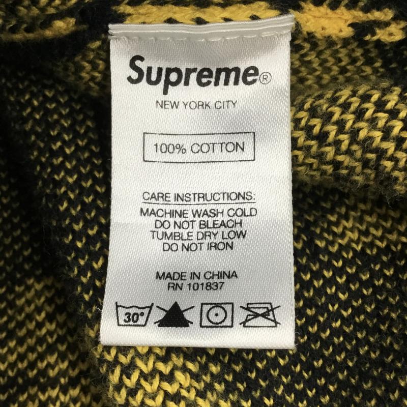シュプリーム Supreme ニット、セーター 長袖 Supreme×UNDERCOVER　１８SS　Public　Enemy L 総柄 黒 / ブラック / X 黄 / イエロー /  メンズ USED 古着 中古 10120960