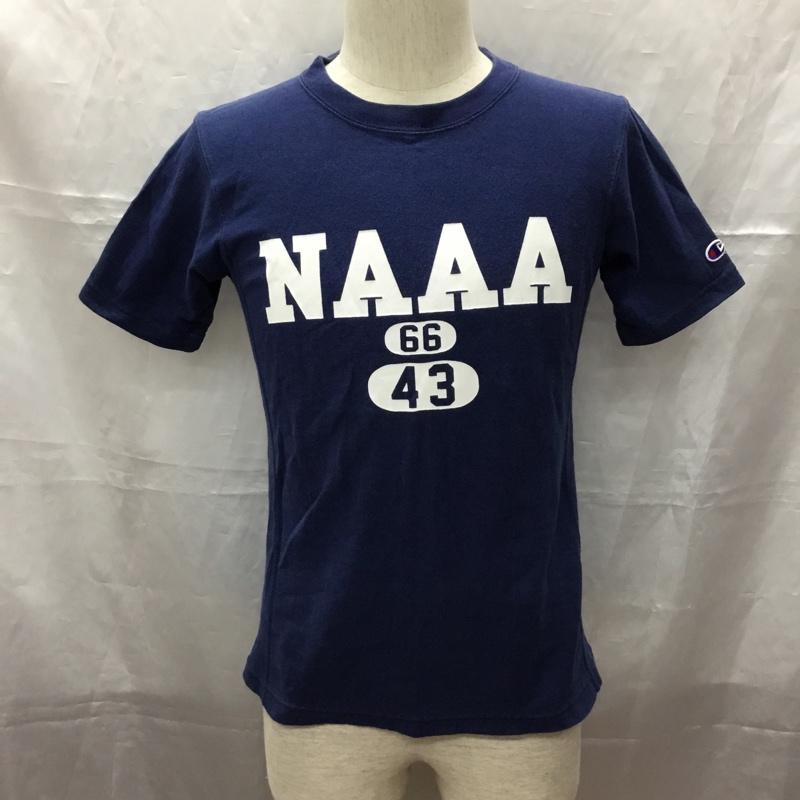 チャンピオン Campion Tシャツ 半袖 S プリント X ロゴ、文字 紺 / ネイビー /  メンズ USED 古着 中古 10112739