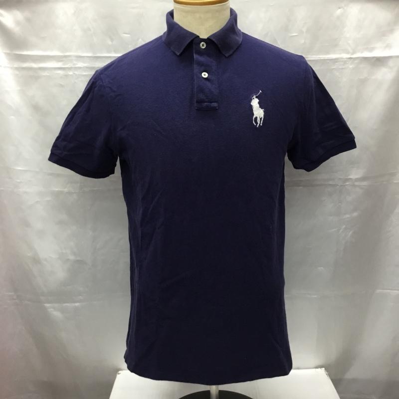 ポロバイラルフローレン Polo by RALPH LAUREN ポロシャツ 半袖 半袖ポロシャツ カラーシャツ 半袖カットソー L ロゴ、文字 紺 / ネイビー /  メンズ USED 古着 中古 10106509