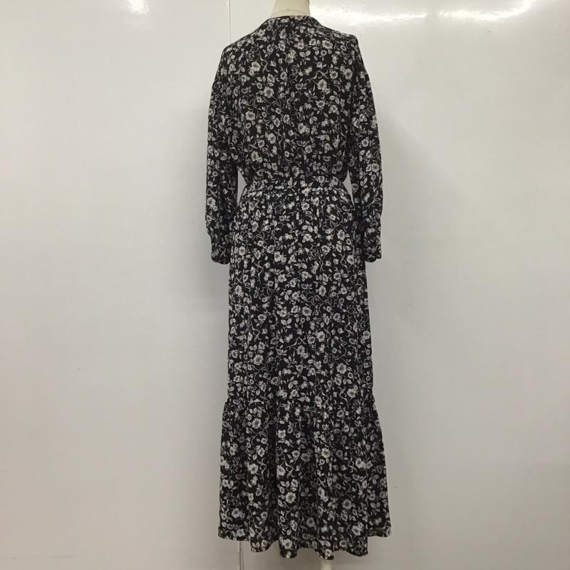 グリーンレーベルリラクシング green label relaxing ワンピース ロングスカート 3626-199-1859 KF P ナシジFLW PRT 前開き 花柄 黒 / ブラック /  レディース USED 古着 中古 10108339