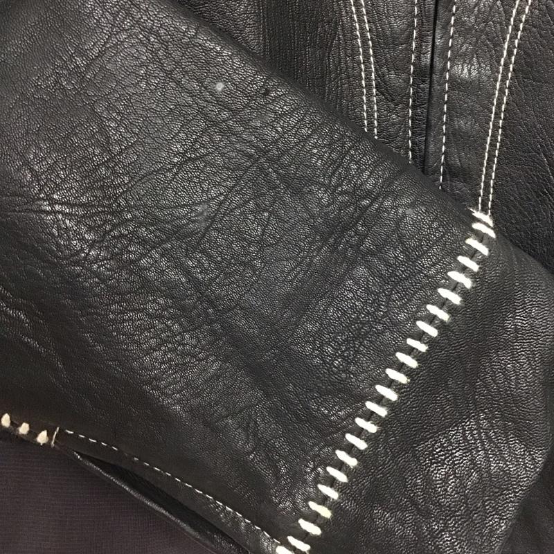 エンポリオアルマーニ EMPORIO ARMANI ジャケット、上着 ジャケット、ブレザー レザージャケット ジップアップジャケット アウター 無地 黒 / ブラック /  メンズ USED 古着 中古 10144491