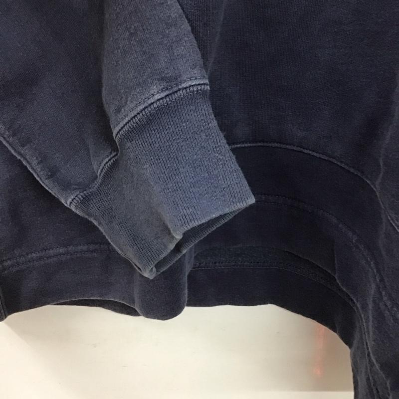 グッドオン Good On パーカー 長袖 ハーフジップ 裏起毛 L 無地 紺 / ネイビー /  メンズ USED 古着 中古 10143999