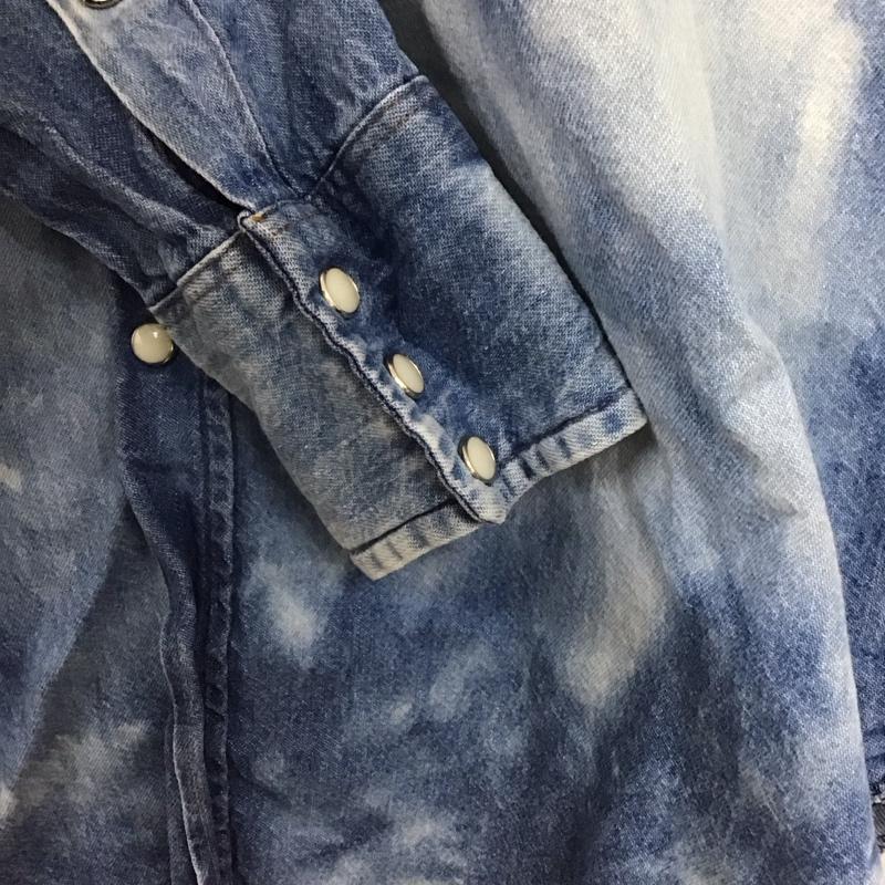 ラングラー Wrangler シャツ、ブラウス 長袖 長袖シャツ 無地シャツ カラーシャツ デニムシャツ 80s 90s ロゴ、文字 インディゴ / インディゴ /  メンズ USED 古着 中古 10141884