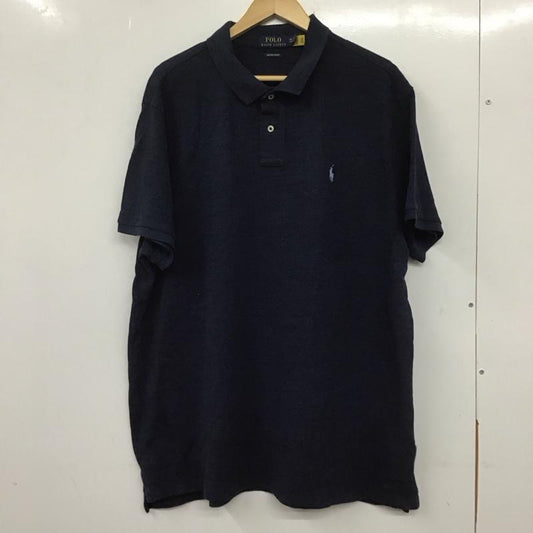 ポロラルフローレン POLO RALPH LAUREN ポロシャツ 半袖 半袖ポロシャツ カラーシャツ 半袖カットソー XXL ロゴ、文字 黒 / ブラック / X 青 / ブルー /  メンズ USED 古着 中古 10138920