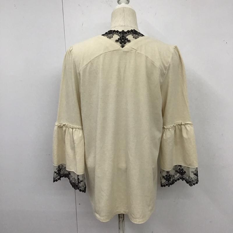 アクシーズファム axes femme カットソー 長袖 長袖カットソー フレアカットソー Vネック M 無地 ベージュ / ベージュ /  レディース USED 古着 中古 10126140