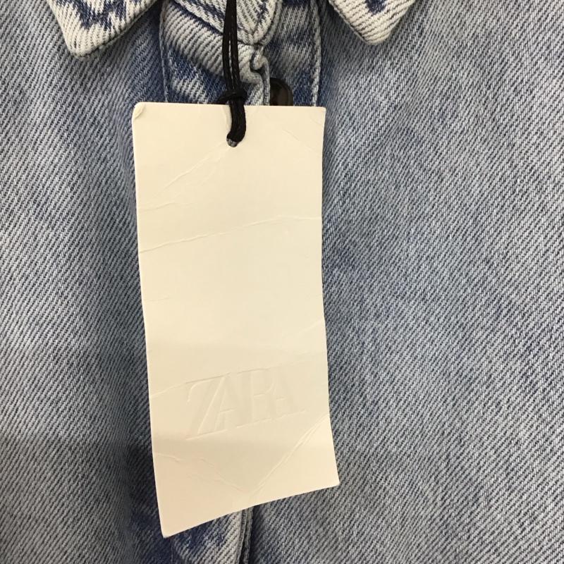ザラ ZARA シャツ、ブラウス 半袖 デニムシャツ タグ付 L 無地 水色 / ライトブルー /  レディース USED 古着 中古 10151241