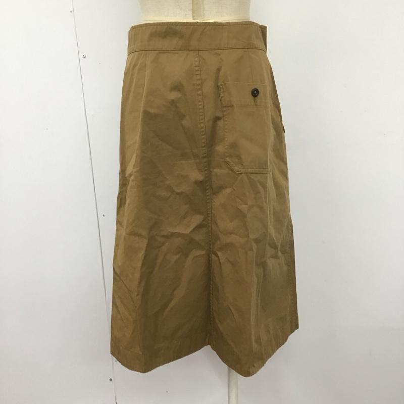 エムエイチエル MHL. スカート ひざ丈スカート 595-8232500 コットン 膝下丈 巻スカート ラップスカート 1 無地 ベージュ / ベージュ /  レディース USED 古着 中古 10108564