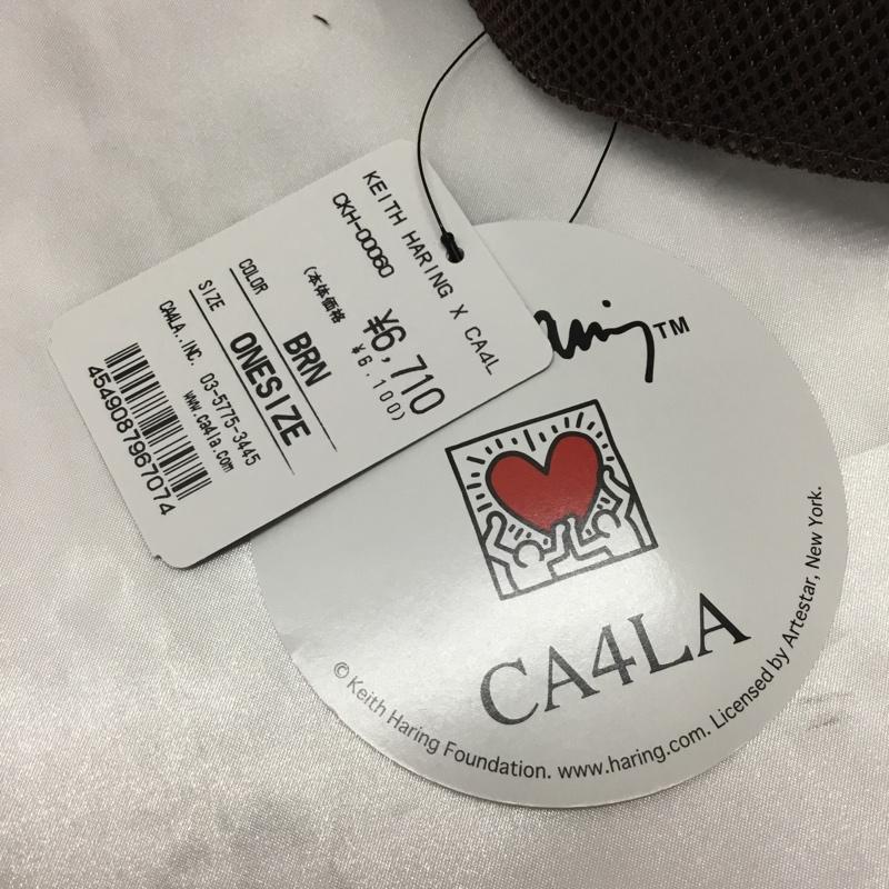 カシラ CA4LA 帽子 キャップ KEITH HARING キース へリング メッシュキャップ タグ付き ワンポイント 茶 / ブラウン /  メンズ USED 古着 中古 10109176