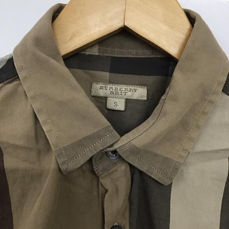 バーバリーブリット Burberry Brit シャツ、ブラウス 半袖 半袖シャツ チェックシャツ カラーシャツ S チェック 茶 / ブラウン /  メンズ USED 古着 中古 10141944