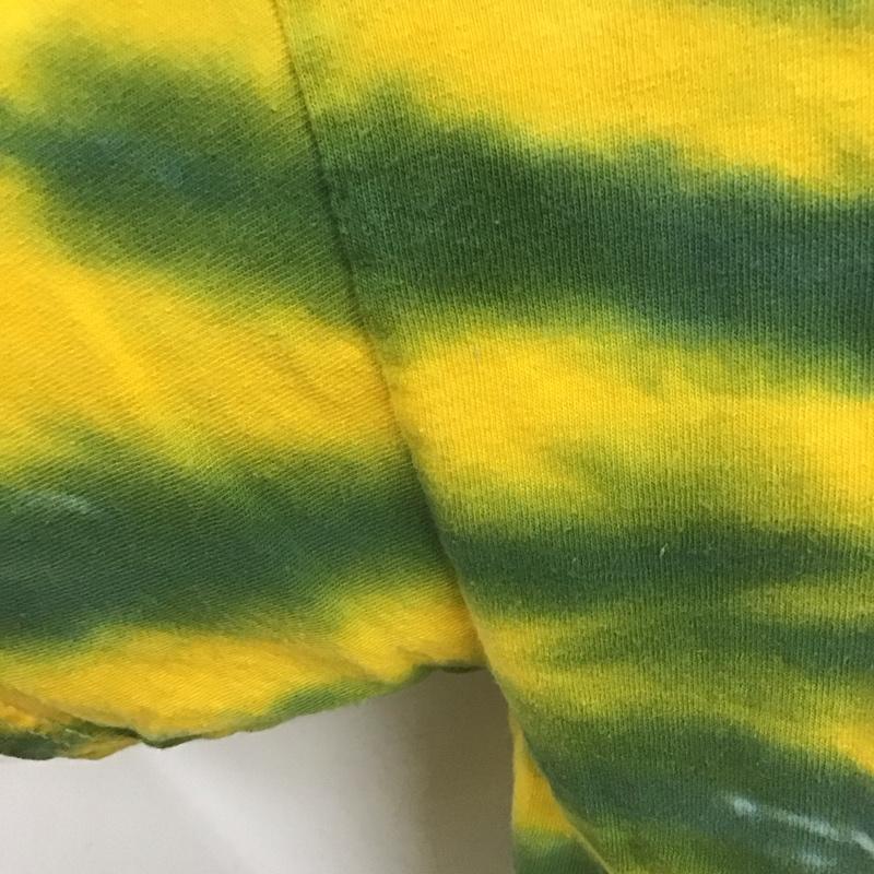 古着 USED Tシャツ 半袖 タイダイ染め L ロゴ、文字 黄 / イエロー / X 緑 / グリーン /  メンズ USED 古着 中古 10107649