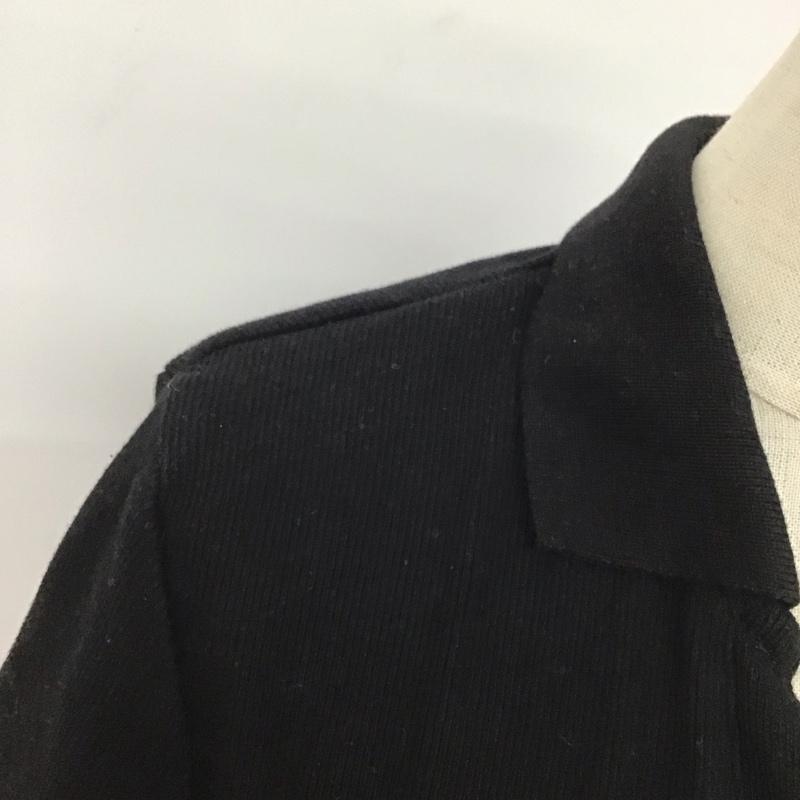 ザラ ZARA カットソー 半袖 1660 318 800 リブ クロップド丈 スキッパー ポロシャツ M 無地 黒 / ブラック /  レディース USED 古着 中古 10109661