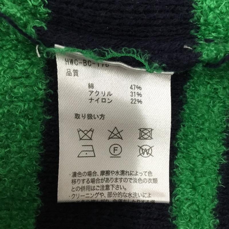 チチカカ TITICACA ニット、セーター 長袖 長袖ニットカットソー ニット セーター クルーネックニット FREE ボーダー柄 紺 / ネイビー / X 緑 / グリーン /  レディース USED 古着 中古 10118053