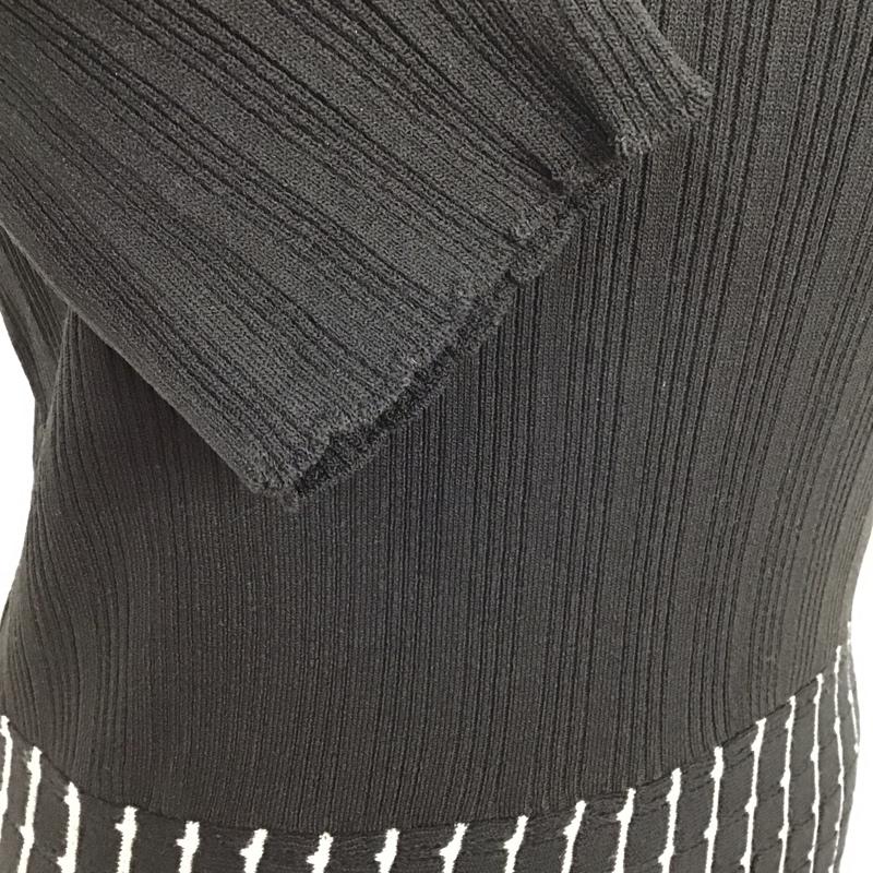 トラッゾドンナ Torrazzo Donna ワンピース ロングスカート 85-3472 ニットワンピース クルーネック 五分袖 タグ付き M  黒 / ブラック / X 白 / ホワイト /  レディース USED 古着 中古 10123236