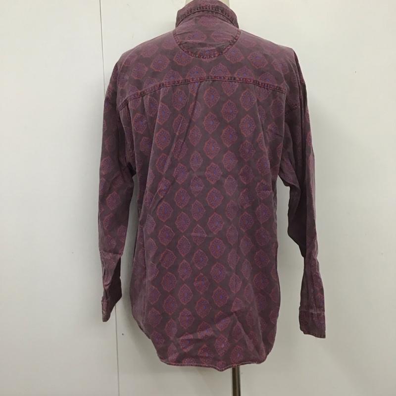 古着 USED シャツ、ブラウス 長袖 BLITZZ sports wear コットン 胸ポケット L 総柄 紫 / パープル /  メンズ USED 古着 中古 10107658