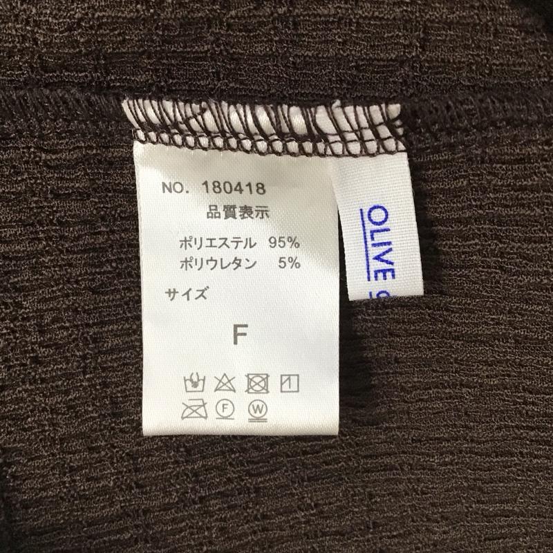 オリーブデオリーブ OLIVE des OLIVE ワンピース ロングスカート 半袖ロングワンピース フレアスカート 切り替えワンピース FREE 無地 茶 / ブラウン /  レディース USED 古着 中古 10118009