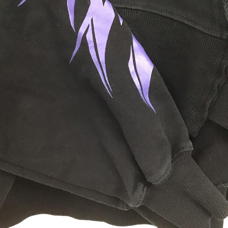 ディーゼル DIESEL パーカー 長袖 長袖パーカー プルオーバーパーカー スウェット XS プリント 黒 / ブラック /  メンズ USED 古着 中古 10147608