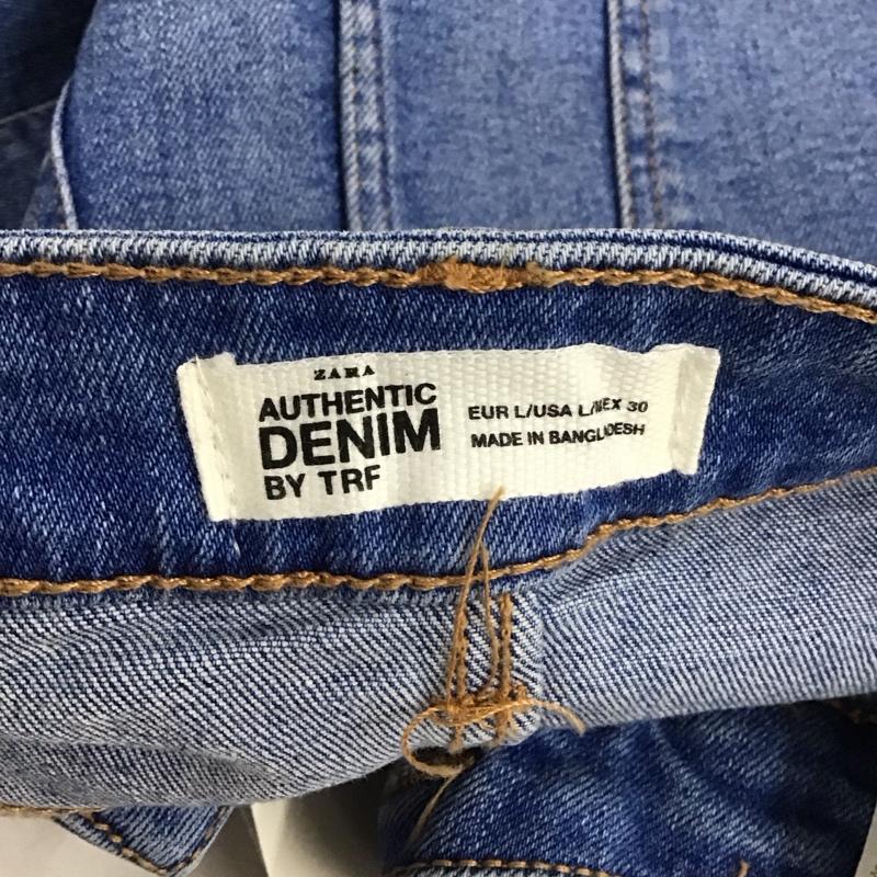 ザラ ZARA スカート ひざ丈スカート 9123 007 434 デニムスカート タグ付き ストレッチ L 無地 水色 / ライトブルー /  レディース USED 古着 中古 10129154