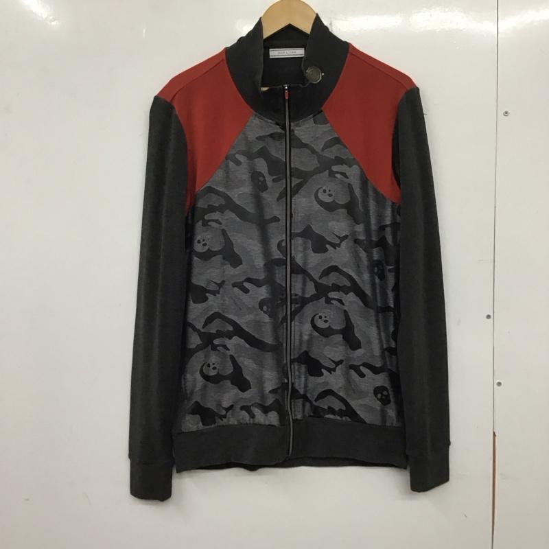 マークアンドロナ MARK&LONA ジャケット、上着 ジャケット、ブレザー ジップアップジャケット アウター ジャージ L プリント 灰 / グレー / X 赤 / レッド /  メンズ USED 古着 中古 10138191
