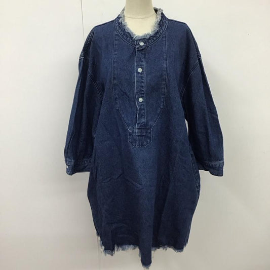 マウジー MOUSSY ワンピース ロングスカート 0109sa11-0300 フリンジデニムワンピース シャツワンピース FREE 無地 インディゴ / インディゴ /  レディース USED 古着 中古 10115743