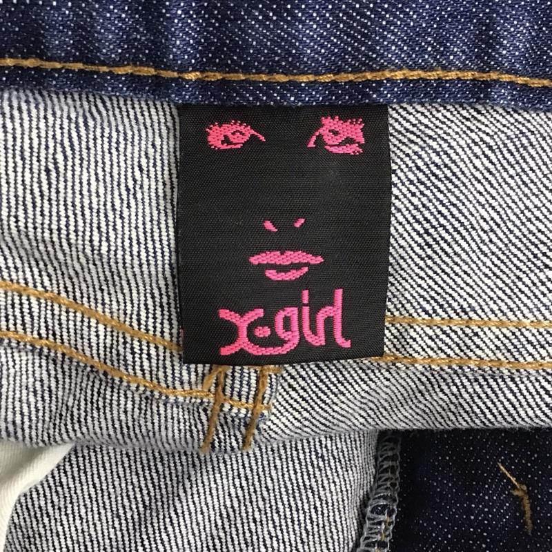 エックスガール X-girl パンツ デニム、ジーンズ デニムパンツ スリムパンツ ストレッチパンツ ジーンズ 2 無地 インディゴ / インディゴ /  レディース USED 古着 中古 10117296