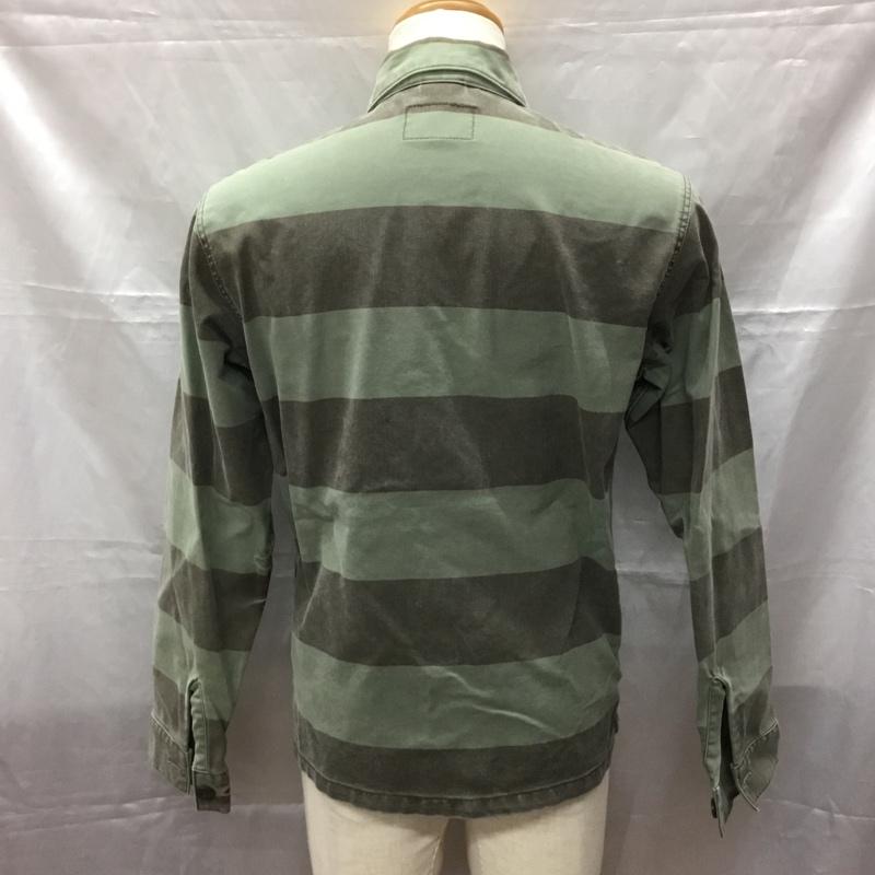 ショット schott ジャケット、上着 ジャケット、ブレザー ミリタリージャケット カジュアルジャケット 前ボタンジャケット カラージャケット S ボーダー柄 カーキ / カーキ / X 茶 / ブラウン /  メンズ USED 古着 中古 10112300