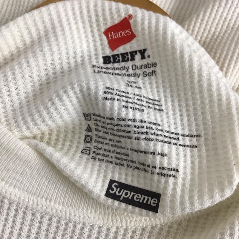 シュプリーム Supreme カットソー 長袖 Hanes ワッフルTシャツ 長袖カットソー S 無地 アイボリー / アイボリー /  メンズ USED 古着 中古 10147586