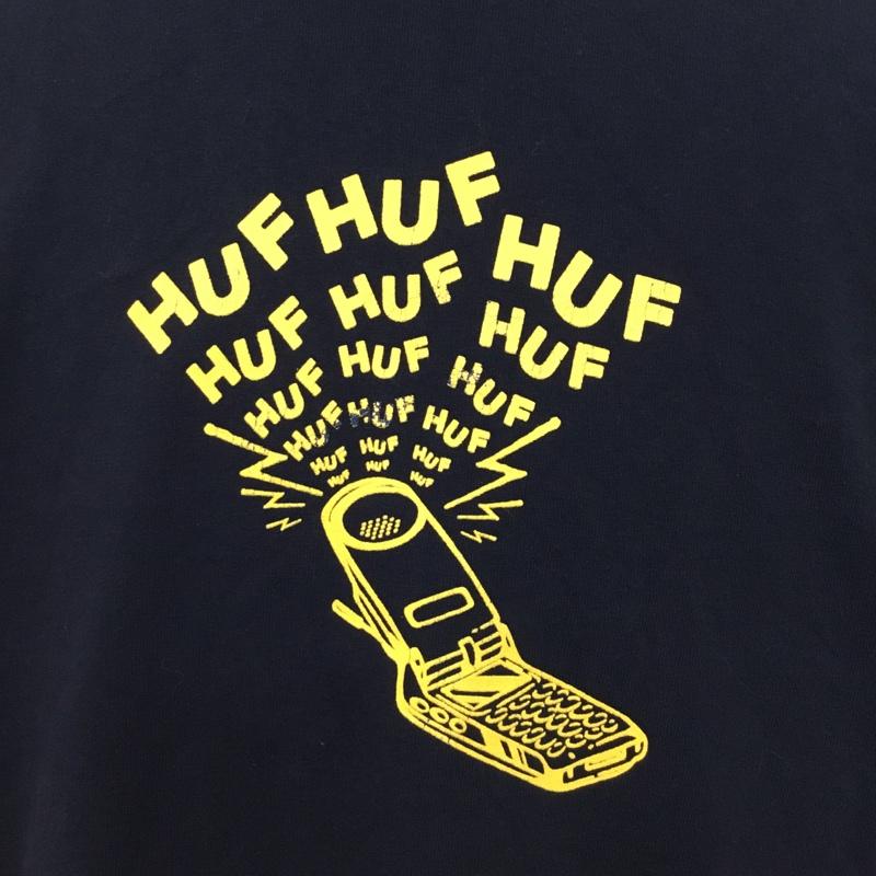 ハフ HUF Tシャツ 半袖 半袖カットソー プリントTシャツ クルーネックカットソー XL プリント 黒 / ブラック /  メンズ USED 古着 中古 10120804