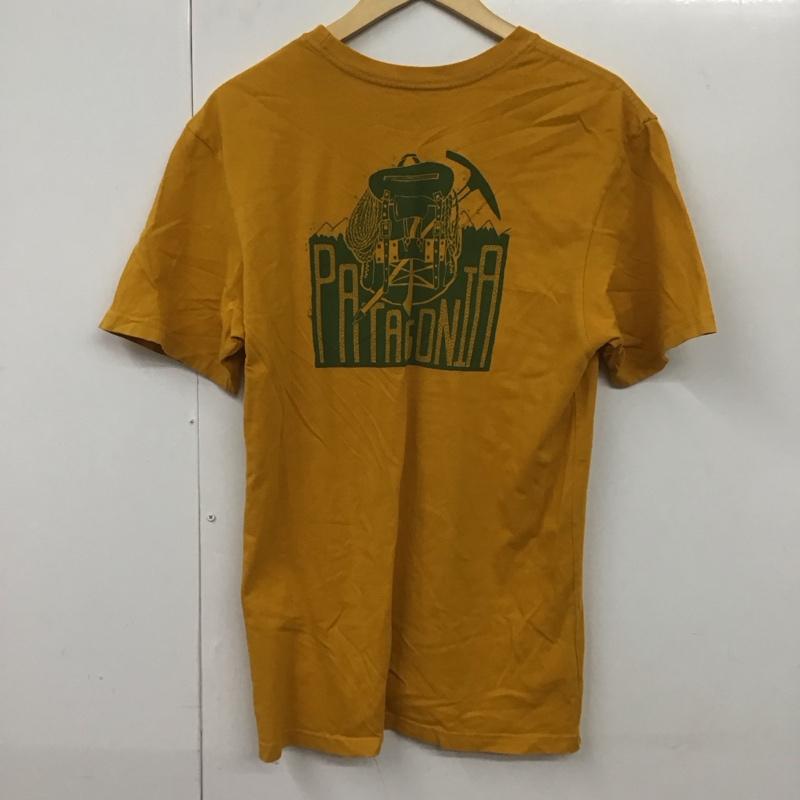 パタゴニア patagonia Tシャツ 半袖 半袖カットソー プリントTシャツ クルーネックカットソー S ロゴ、文字 黄 / イエロー /  メンズ USED 古着 中古 10130475