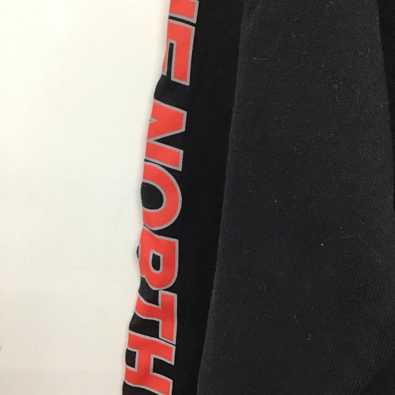 ザノースフェイス THE NORTH FACE カットソー 長袖 nt31951 SQUARELOGOSLEEVETEE プリントTシャツ L ロゴ、文字 黒 / ブラック /  メンズ USED 古着 中古 10151345