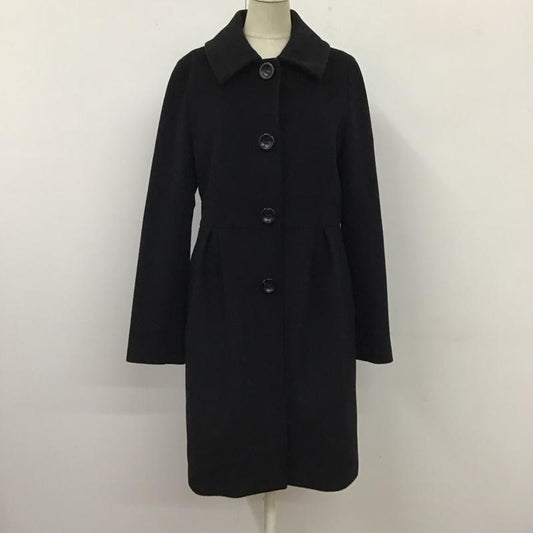 アンタイトル UNTITLED コート コート一般 ロングコート ロングジャケット カラージャケット アウター 2 無地 黒 / ブラック /  レディース USED 古着 中古 10119442