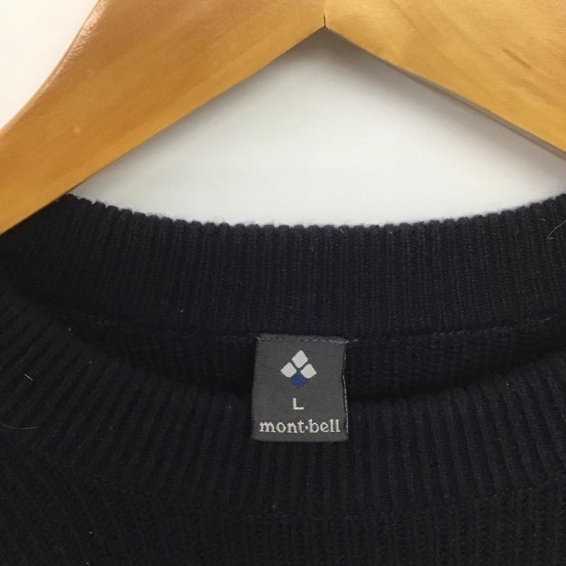 モンベル mont-bell ニット、セーター 長袖 1106637 ミッテルレギセーター 長袖ニット L ロゴ、文字 紺 / ネイビー /  メンズ USED 古着 中古 10139874