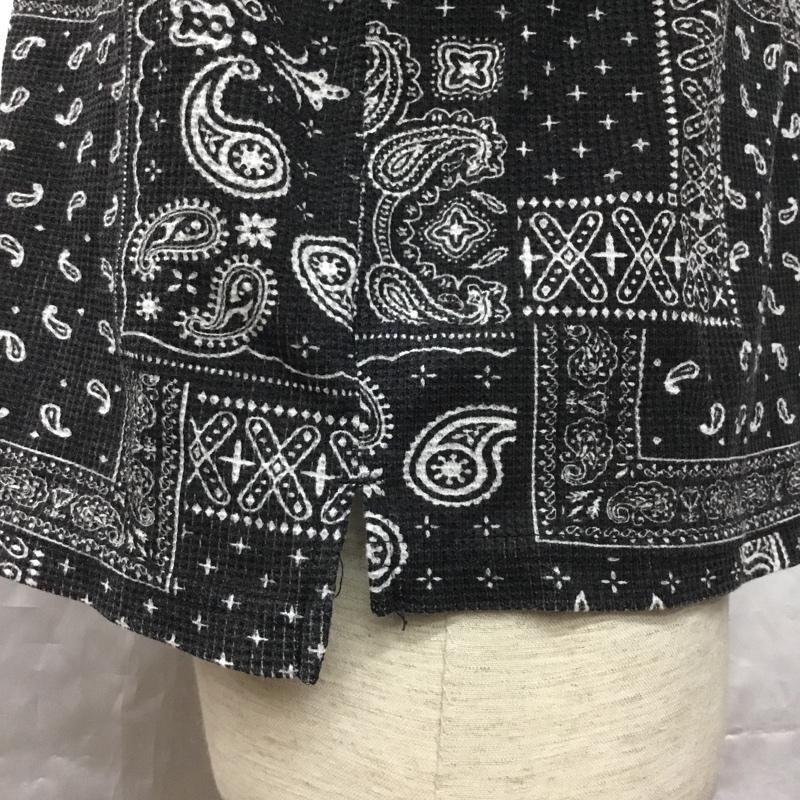 ナノユニバース nano・universe Tシャツ 半袖 668-1124048 半袖Tシャツ プリントTシャツ M 総柄 黒 / ブラック /  メンズ USED 古着 中古 10115773