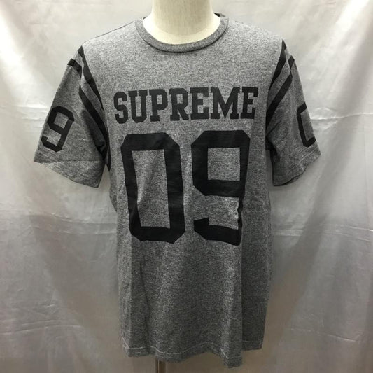 シュプリーム Supreme Tシャツ 半袖 09SS FootballTop09 フットボールTシャツ ナンバリング プリントTシャツ M ロゴ、文字 灰 / グレー /  メンズ USED 古着 中古 10114081