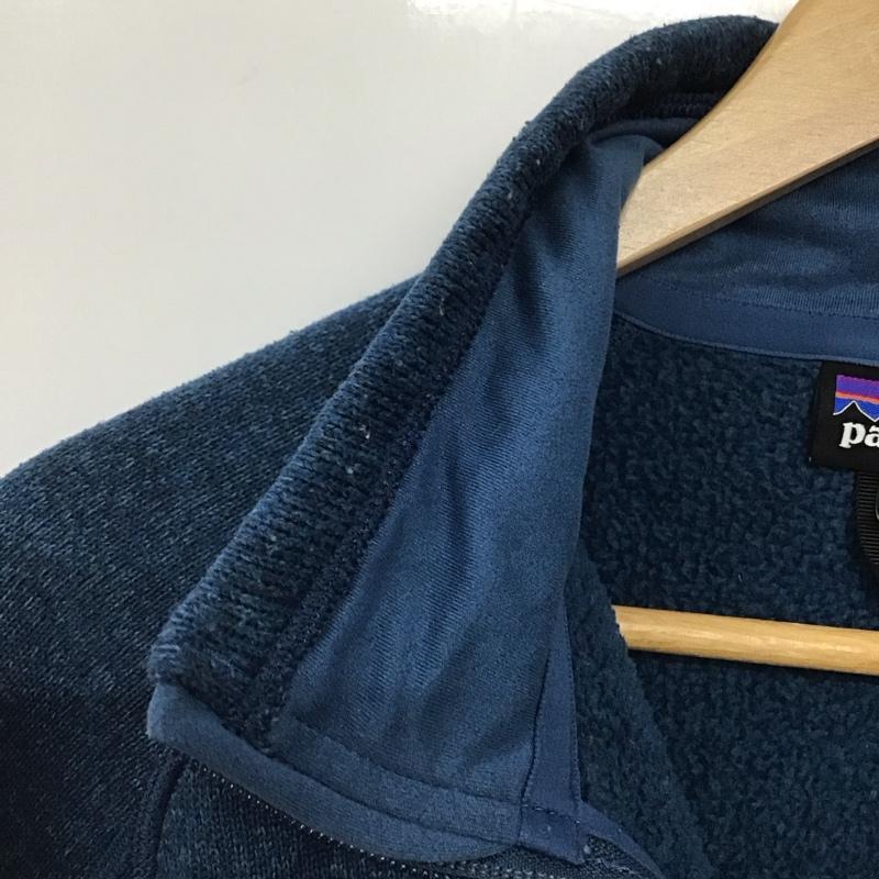 パタゴニア patagonia カットソー 長袖 25522fa17 ベターセータープルオーバー ハーフジップ M ロゴ、文字 青 / ブルー /  メンズ USED 古着 中古 10143524