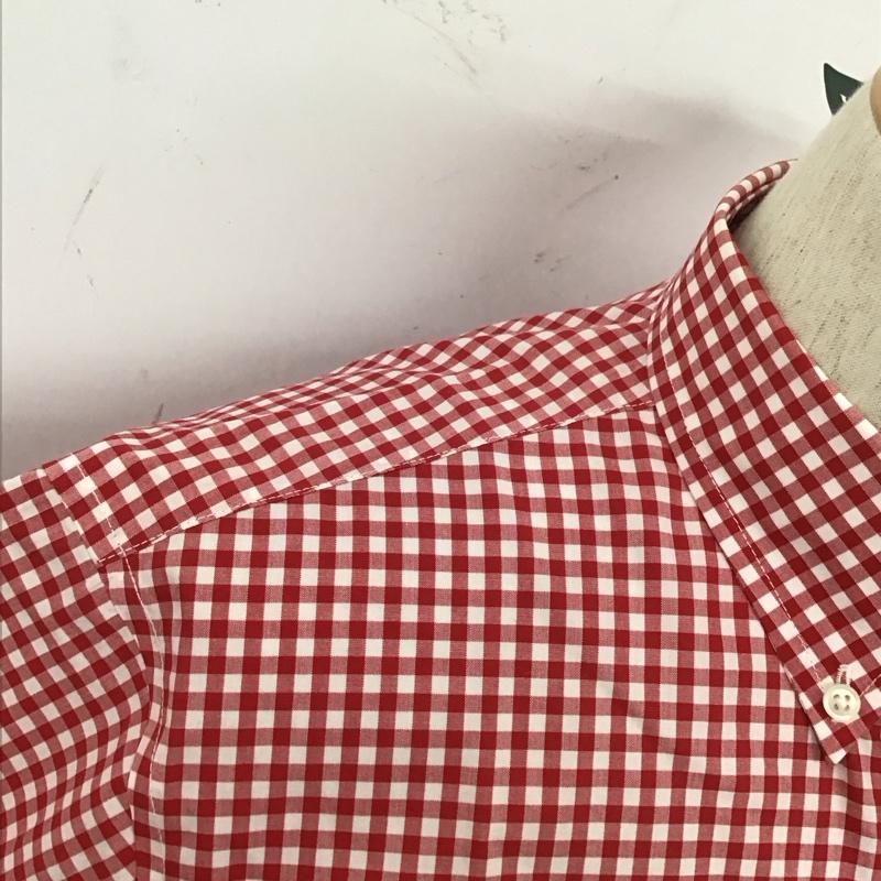 エルエルビーン L.L.Bean シャツ、ブラウス 半袖 ボタンダウン 胸ポケット S チェック 白 / ホワイト / X 赤 / レッド /  メンズ USED 古着 中古 10111863