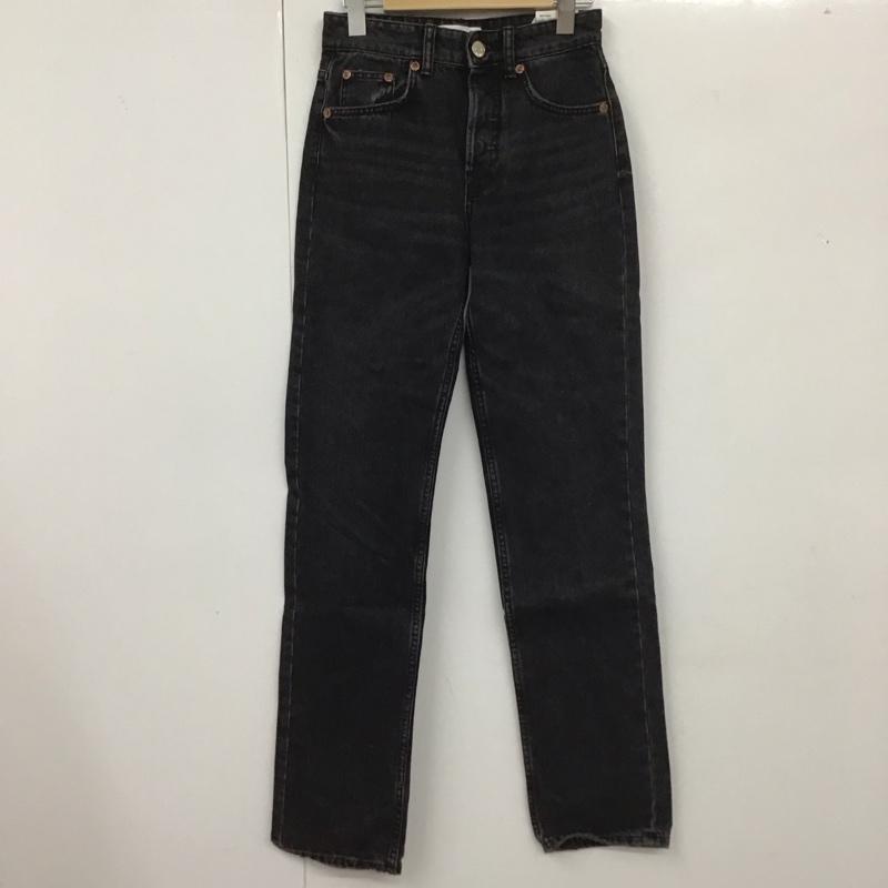 ザラ ZARA パンツ デニム、ジーンズ 2569 264 922 ハイライズ ストレート 無地 黒 / ブラック /  レディース USED 古着 中古 10111533