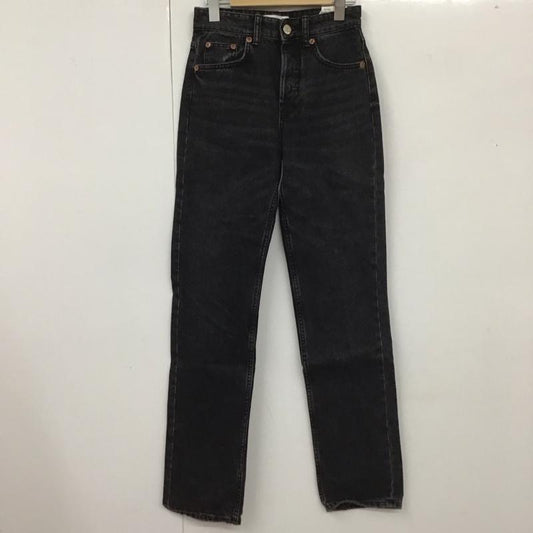 ザラ ZARA パンツ デニム、ジーンズ 2569 264 922 ハイライズ ストレート 無地 黒 / ブラック /  レディース USED 古着 中古 10111533