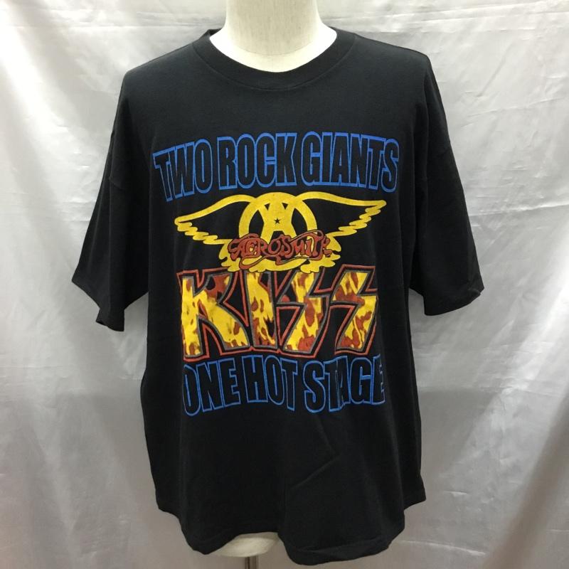 古着 USED Tシャツ 半袖 プリントTシャツ クルーネックカットソー 00s kissvsaerosmithtour XL プリント 黒 / ブラック /  メンズ USED 古着 中古 10119714