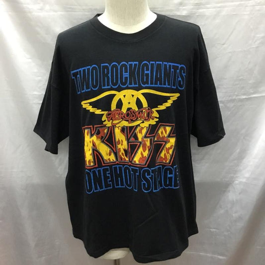 古着 USED Tシャツ 半袖 プリントTシャツ クルーネックカットソー 00s kissvsaerosmithtour XL プリント 黒 / ブラック /  メンズ USED 古着 中古 10119714