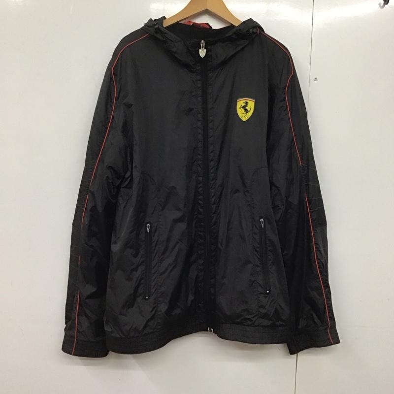 プーマ PUMA ジャケット、上着 ジャンパー、ブルゾン ジップアップジャケット ナイロンジャケットパーカー アウター XL ロゴ、文字 黒 / ブラック /  メンズ USED 古着 中古 10143406