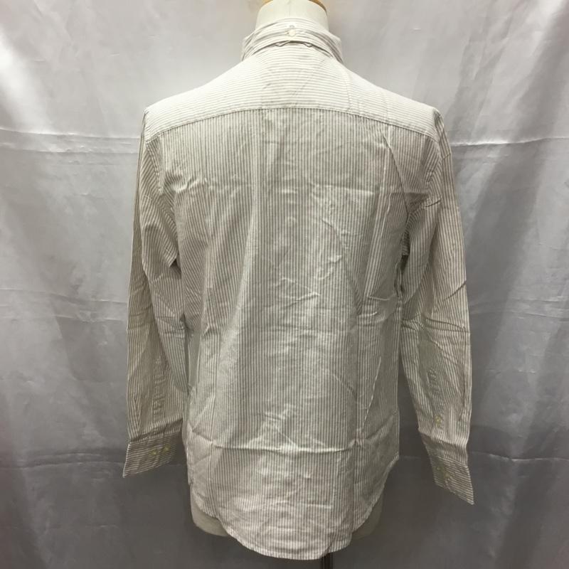 トミーヒルフィガー TOMMY HILFIGER シャツ、ブラウス 長袖 ボタンダウンシャツ M ストライプ 白 / ホワイト / X ベージュ / ベージュ /  メンズ USED 古着 中古 10112795