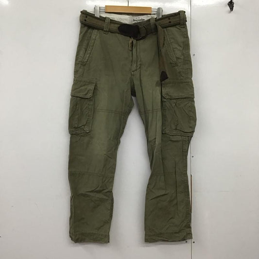 アバクロンビーアンドフィッチ ABERCROMBIE&FITCH パンツ ワークパンツ、ペインターパンツ ミリタリーパンツ ワイドパンツ カジュアルパンツ 34 無地 カーキ / カーキ /  メンズ USED 古着 中古 10141788