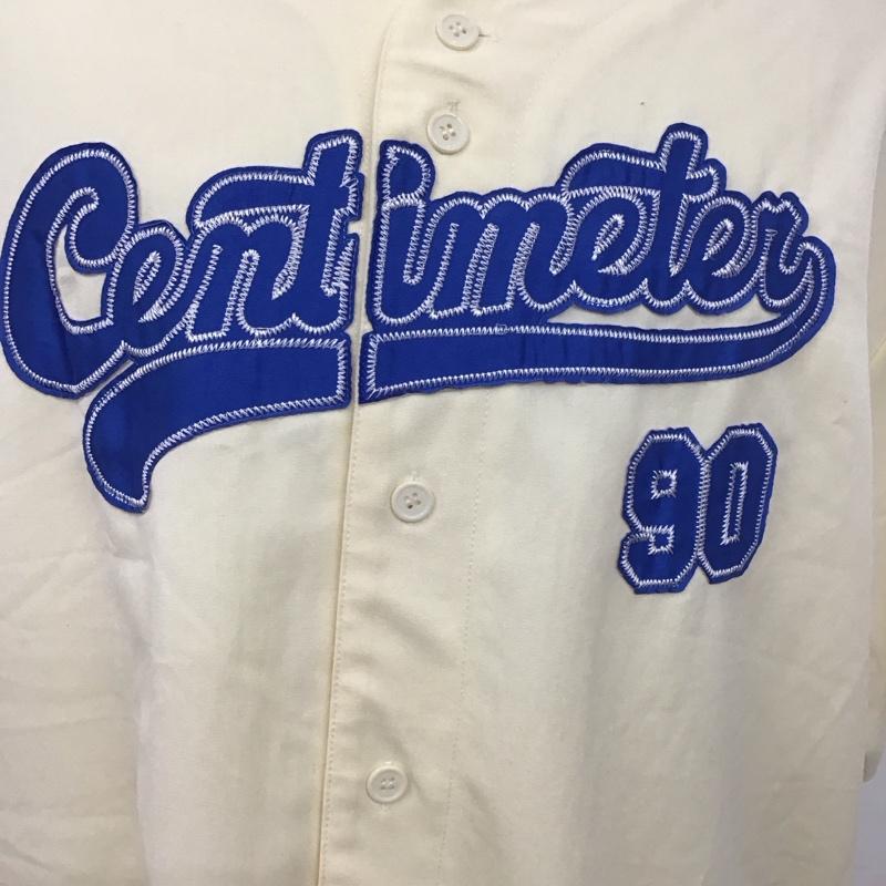 センチメーター CENTIMETER シャツ、ブラウス 半袖 XL ロゴ、文字 アイボリー / アイボリー /  メンズ USED 古着 中古 10112012