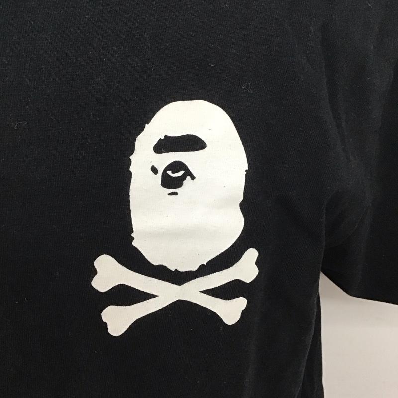 アベイシングエイプ A BATHING APE Tシャツ 半袖 半袖カットソー プリントTシャツ クルーネックカットソー L ロゴ、文字 黒 / ブラック /  メンズ USED 古着 中古 10125501