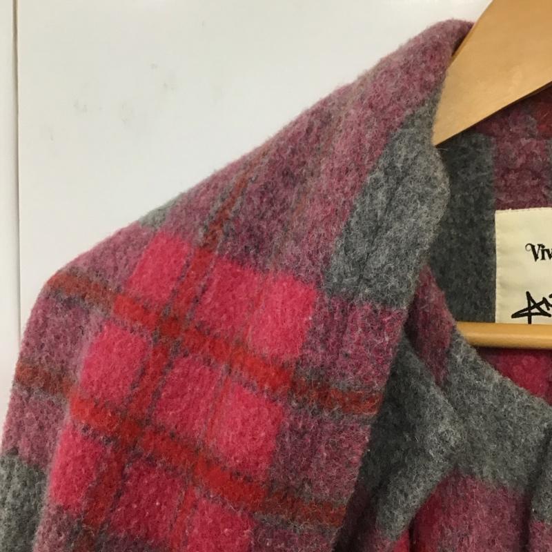 ウ゛ィウ゛ィアンウエストウッドアング Vivienne Westwood Anglomania コート コート一般 15-01-682011 ロング丈 38 チェック 灰 / グレー / X 赤 / レッド / X 桃 / ピンク /  レディース USED 古着 中古 10130589