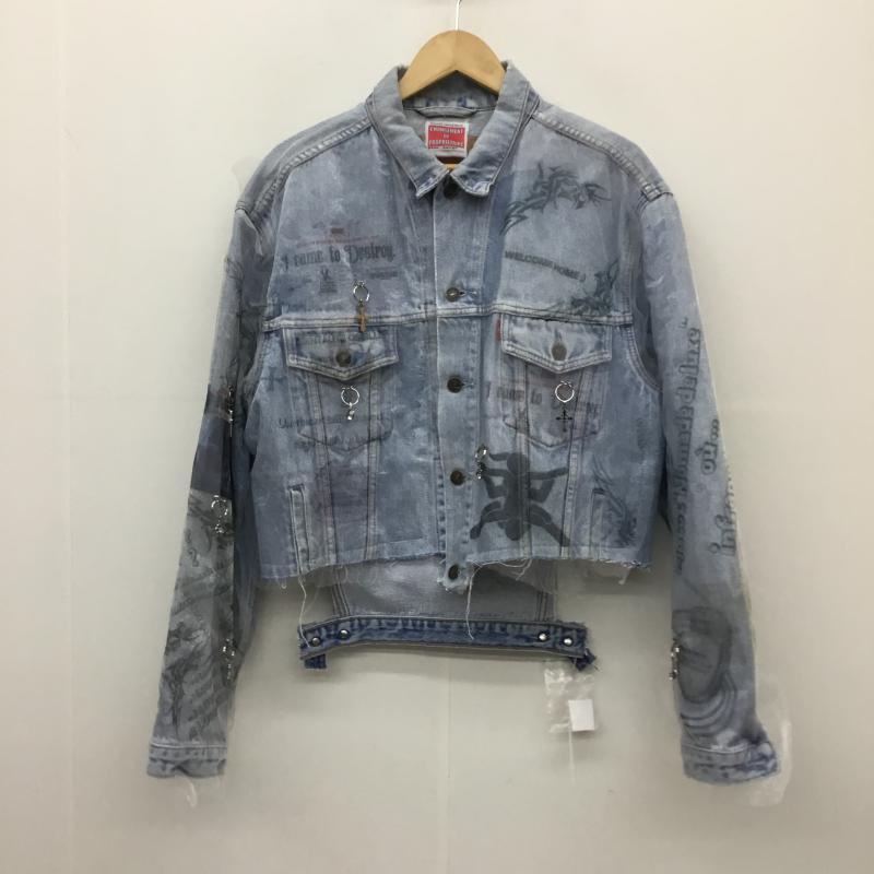 ユーズドクロージング used clothes ジャケット、上着 ジャケット、ブレザー 23AW TRIBAL + 4x4 DENIM JACKET L  水色 / ライトブルー / X 白 / ホワイト / X 銀 / シルバー /  メンズ USED 古着 中古 10128859