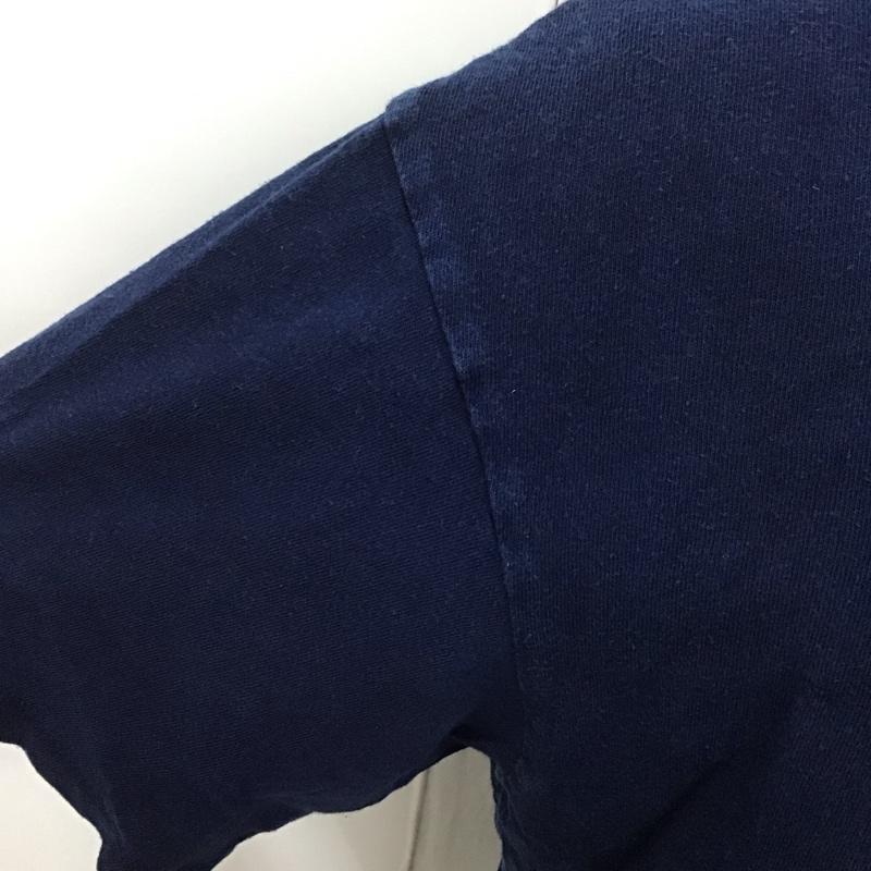 桃太郎ジーンズ MOMOTARO JEANS Tシャツ 半袖 半袖カットソー プリントTシャツ クルーネックカットソー XL ロゴ、文字 紺 / ネイビー /  メンズ USED 古着 中古 10107129
