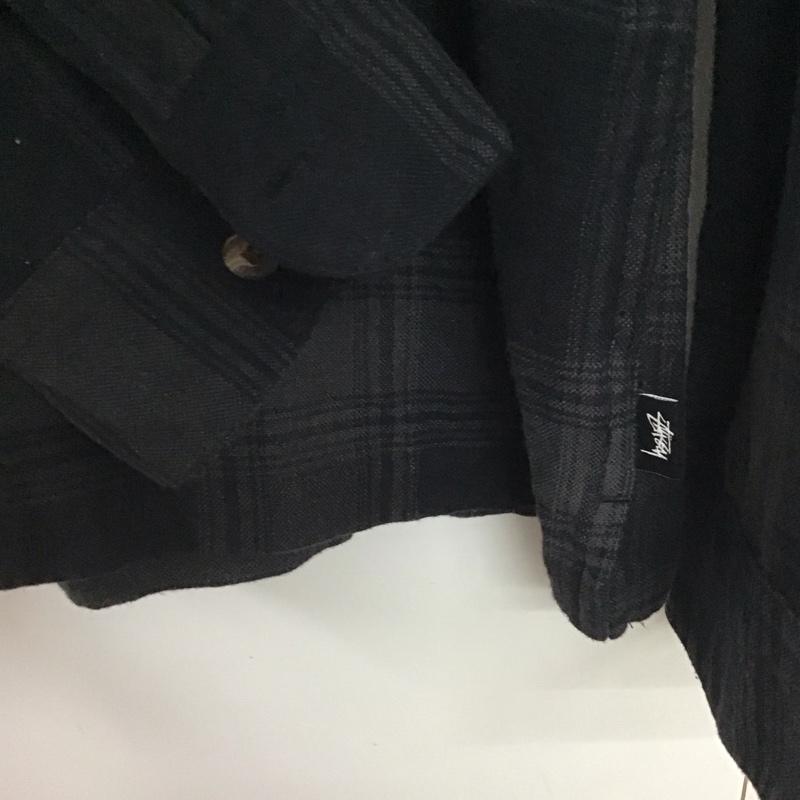 ステューシー STUSSY シャツ、ブラウス 長袖 長袖シャツ チェックシャツ カラーシャツ XL チェック 黒 / ブラック /  メンズ USED 古着 中古 10141680
