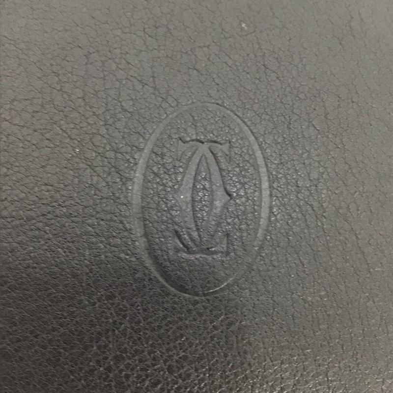 カルティエ Cartier 財布 二つ折り マスト ドゥ カルティエ カーフスキン ロゴ、文字 黒 / ブラック /  メンズ USED 古着 中古 10132120