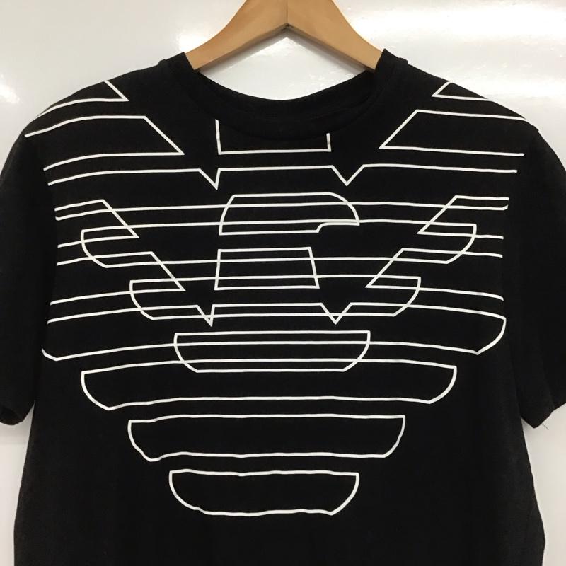 エンポリオアルマーニ EMPORIO ARMANI Tシャツ 半袖 半袖カットソー プリントTシャツ クルーネックカットソー L プリント 黒 / ブラック /  メンズ USED 古着 中古 10148250